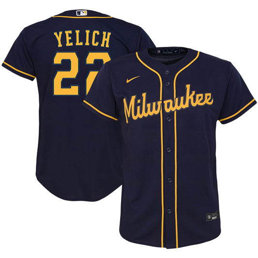 Christian Yelich Milwaukee Brewers Nike Youth Alternate Replica Player Jersey - Navy