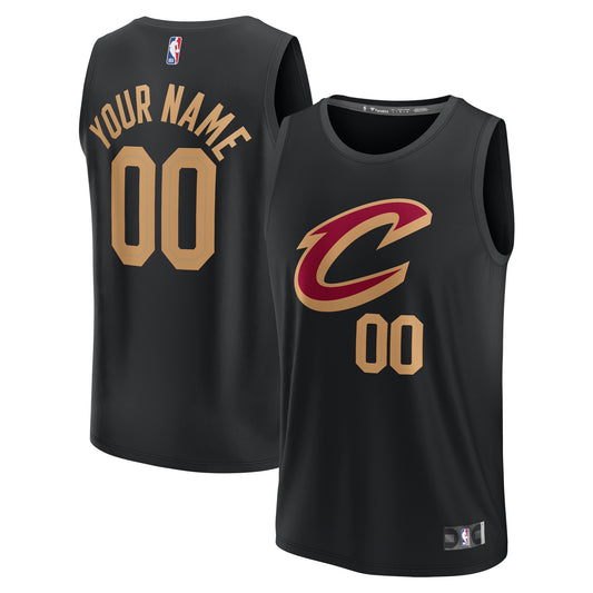 Cleveland Cavaliers Fanatics Branded Fast Break Custom Jersey - Black - Statement Edition