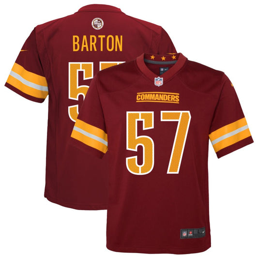 Cody Barton Washington Commanders Nike Youth Game Player Jersey - Burgundy