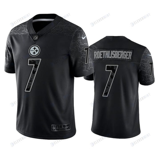 Ben Roethlisberger 7 Pittsburgh Steelers Black Reflective Limited Jersey - Men