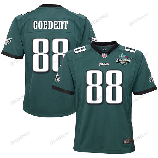 Dallas Goedert 88 Philadelphia Eagles Super Bowl LVII Champions 2 Stars 2 Stars Youth Game Jersey - Black