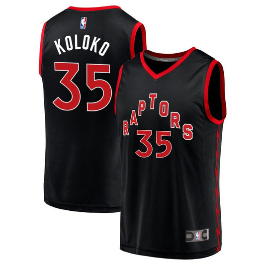 Christian Koloko Toronto Raptors Fanatics Branded Fast Break Replica Jersey Black - Statement Edition