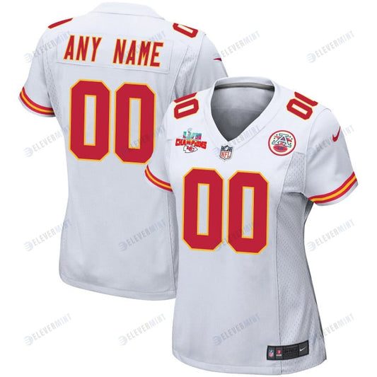 Custom Kansas City Chiefs Super Bowl LVII Champions 3 Stars Women Game Jersey - White