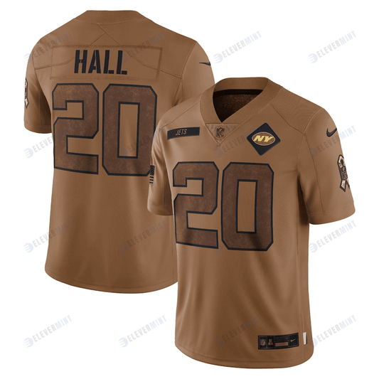 Breece Hall 20 New York Jets 2023 Salute To Service Limited Jersey - Brown