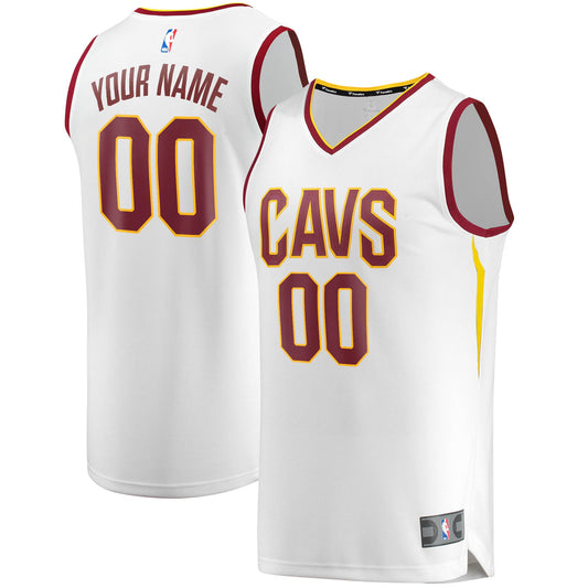 Cleveland Cavaliers Fanatics Branded Fast Break Custom Replica Jersey White - Association Edition