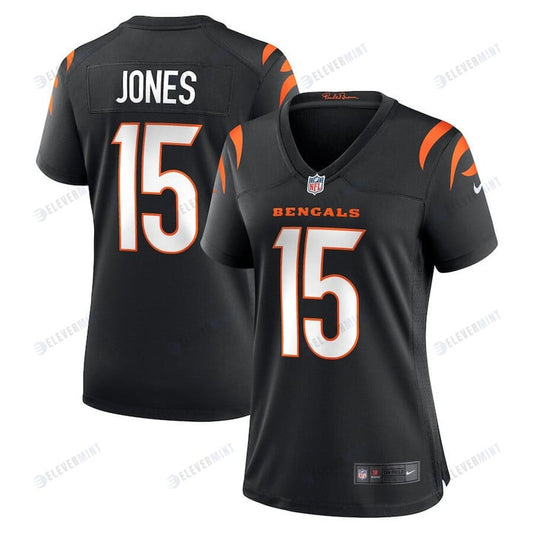 Charlie Jones 15 Cincinnati Bengals Women's Game Jersey - Black