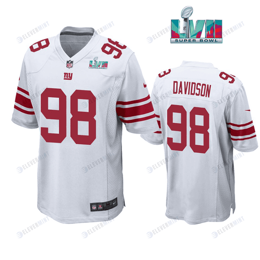 D.J. Davidson 98New York Giants Super Bowl LVII Super Bowl LVII White Men Game Jersey