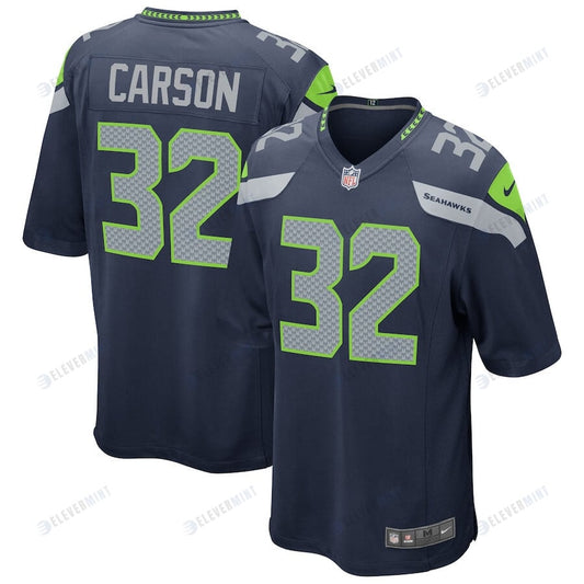 Chris Carson 32 Seattle Seahawks Men Game Jersey - Navy