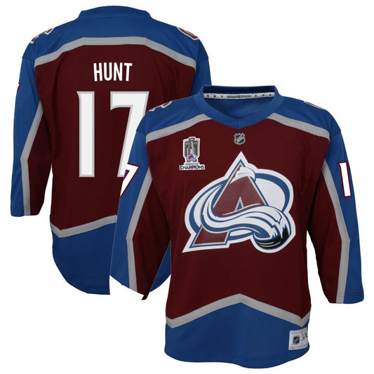 Brad Hunt Colorado Avalanche Youth Home 2022 Stanley Cup Champions Premier Jersey - Burgundy