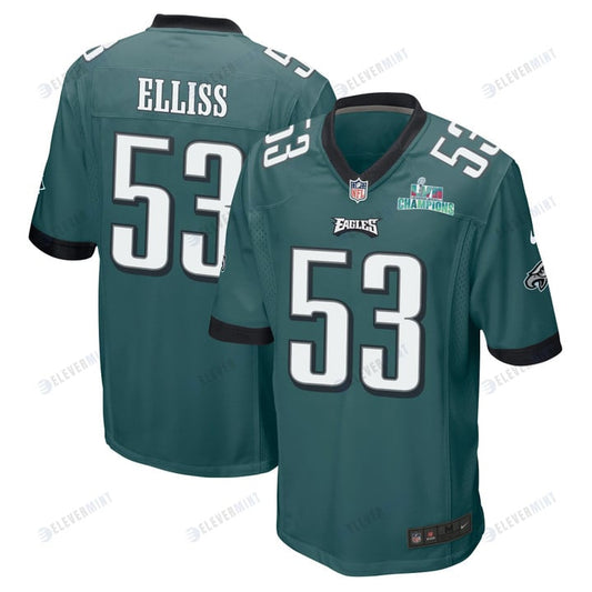 Christian Elliss 53 Philadelphia Eagles Super Bowl LVII Champions Men Game Jersey - Midnight Green