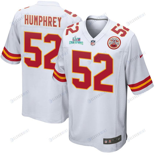 Creed Humphrey 52 Kansas City Chiefs Super Bowl LVII Champions Men Game Jersey - White