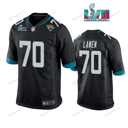 Cole Van Lanen 70 Jacksonville Jaguars Super Bowl LVII Super Bowl LVII Men Game Jersey- Black