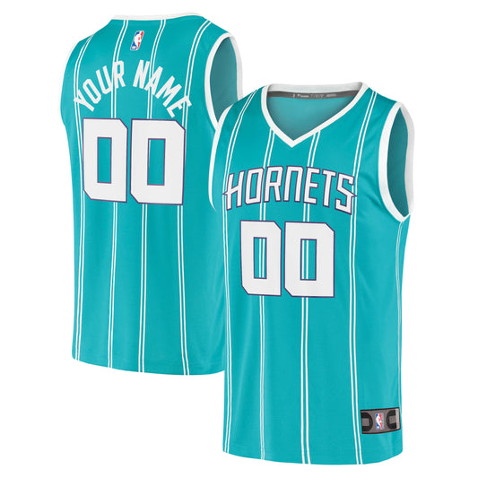 Charlotte Hornets Fanatics Branded Youth 2020 Fast Break Replica Custom Jersey - Icon Edition - Teal