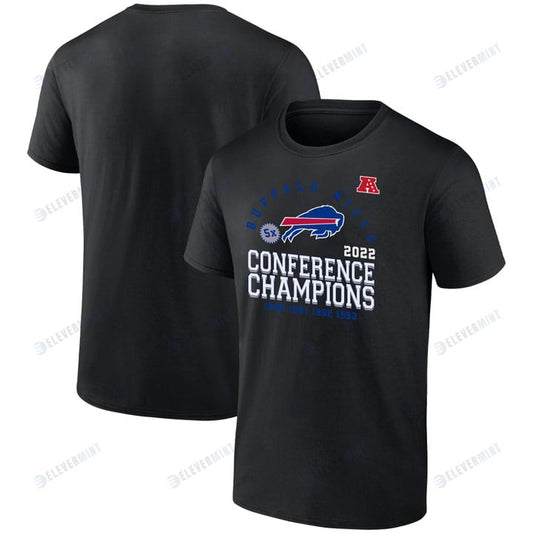 Buffalo Bills 2022 Five-Time AFC Conference Champions T-Shirt - Black