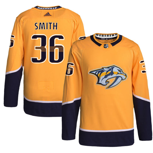 Cole Smith Nashville Predators adidas Home Primegreen Authentic Pro Jersey - Gold