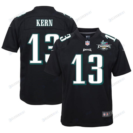 Brett Kern 13 Philadelphia Eagles Super Bowl LVII Champions 2 Stars Youth Game Jersey - Black