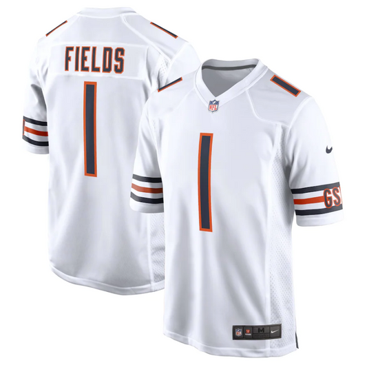 Chicago Bears Justin Fields Youth White Replica Game Jersey