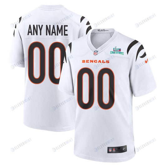 Custom Cincinnati Bengals Super Bowl LVII Champions Men Game Jersey - White