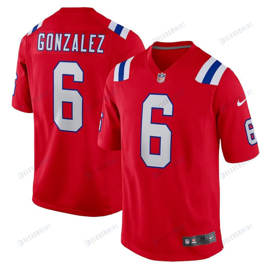 Christian Gonzalez 6 New England Patriots Men Alternate Team Game Jersey - Red