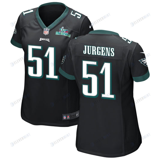 Cam Jurgens 51 Philadelphia Eagles Super Bowl LVII Champions Women Game Jersey - Black