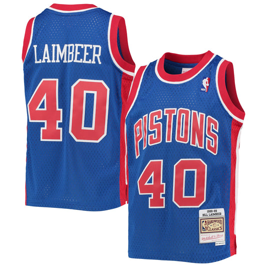 Bill Laimbeer Detroit Pistons Mitchell & Ness Youth 1988/89 Hardwood Classics Swingman Jersey - Blue