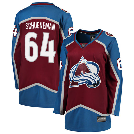 Corey Schueneman Colorado Avalanche Fanatics Branded Women's Home Breakaway Jersey - Maroon